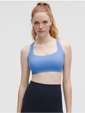lululemon flexy flex pool party Blue Scoop Sports Bra